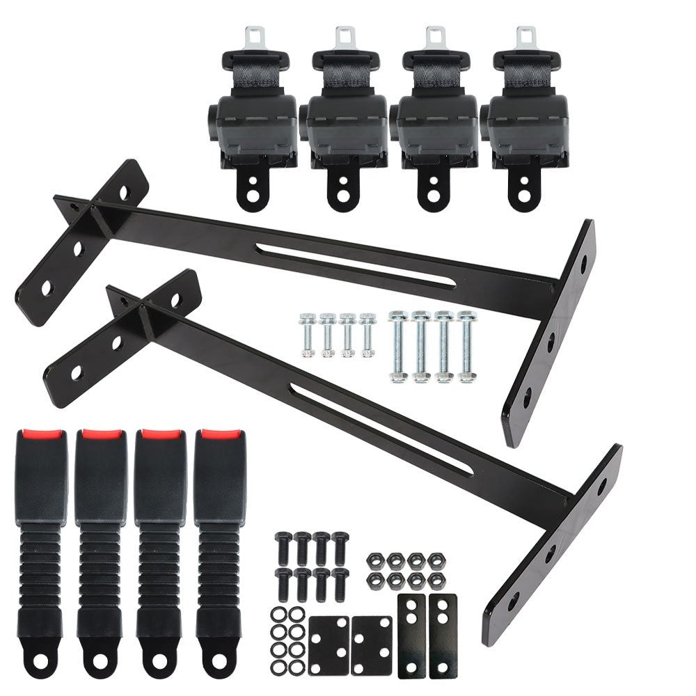 Retractable Golf Cart Seat Belt Kit for EZGO Yamaha Club Car – 4 Passenger