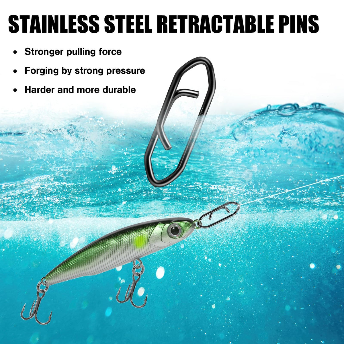 50 Pcs Small Stainless Steel Speed Clips for Fishing Lures - Quick Release Snaps