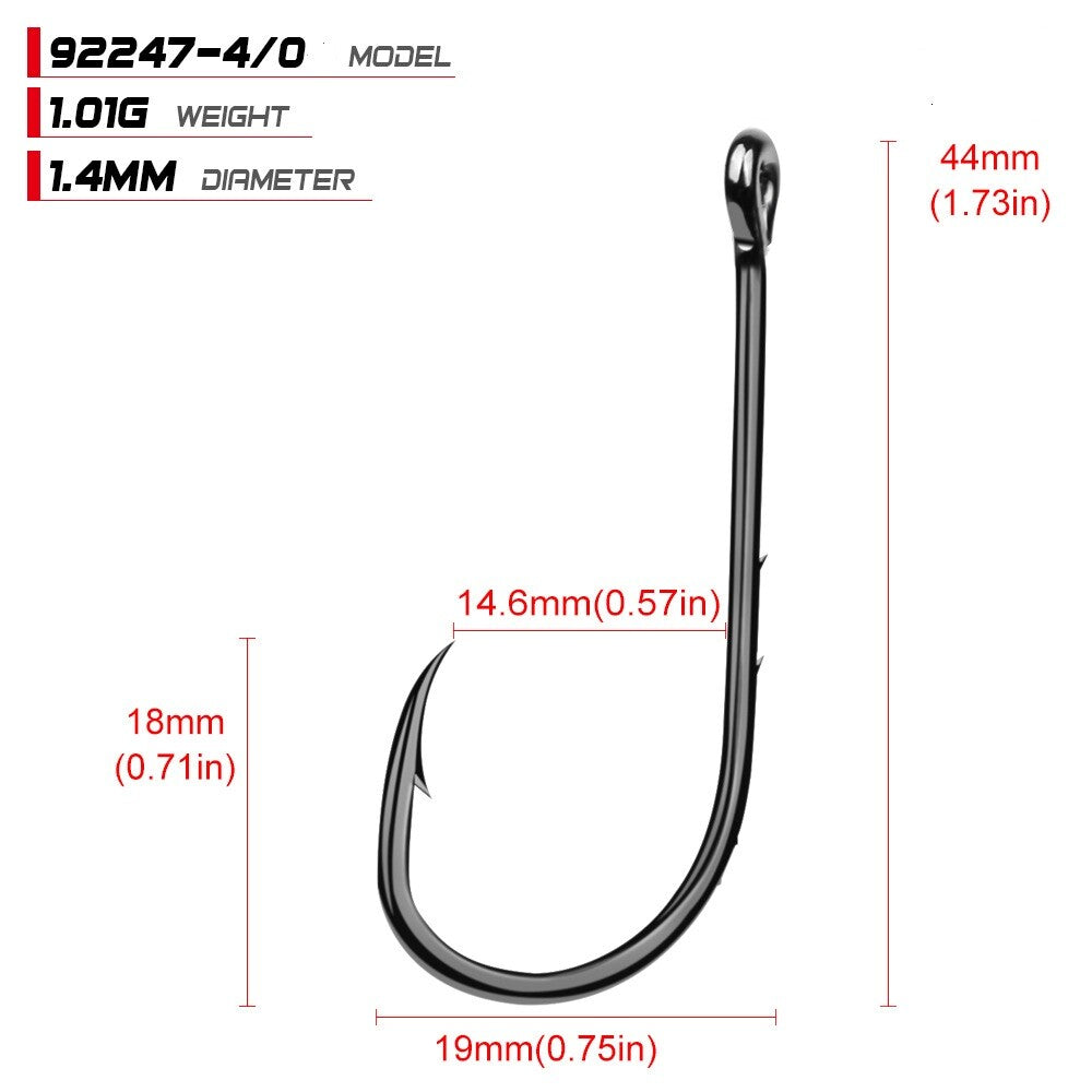 High Carbon Steel Baitholder Fishing Hooks Assortment - Multiple Sizes & Quantities