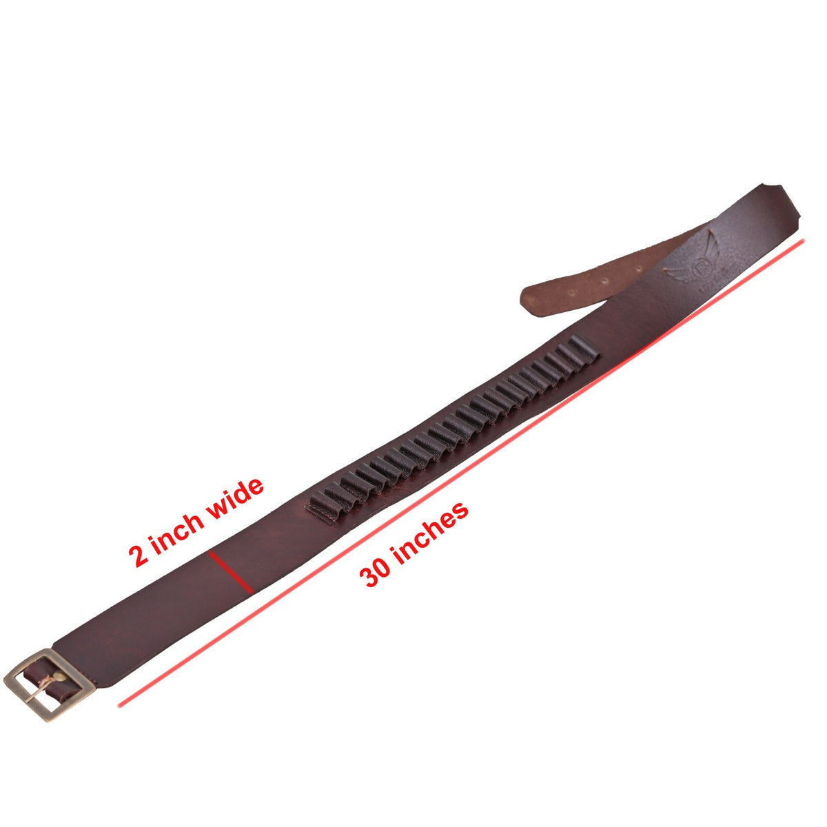 Cowhide Leather Adjustable Bandolier Cartridge Belt for 9MM and 38SPL