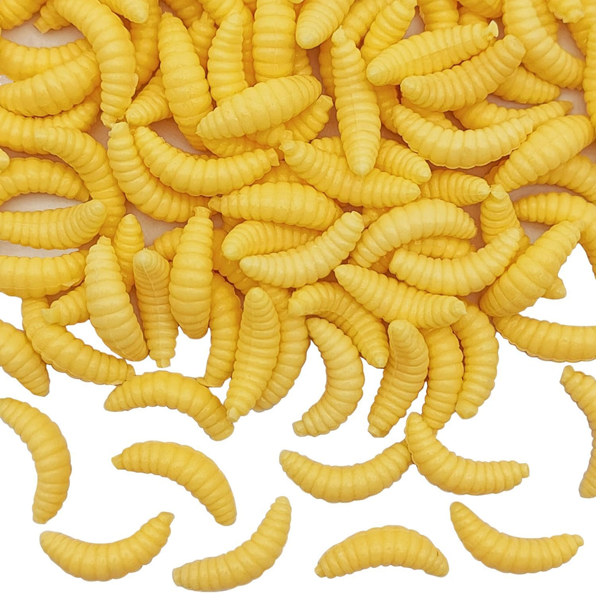100 Pcs Soft Plastic Worms for Fishing - 1 Inch Maggot Baits for Bass & All Freshwater Fish