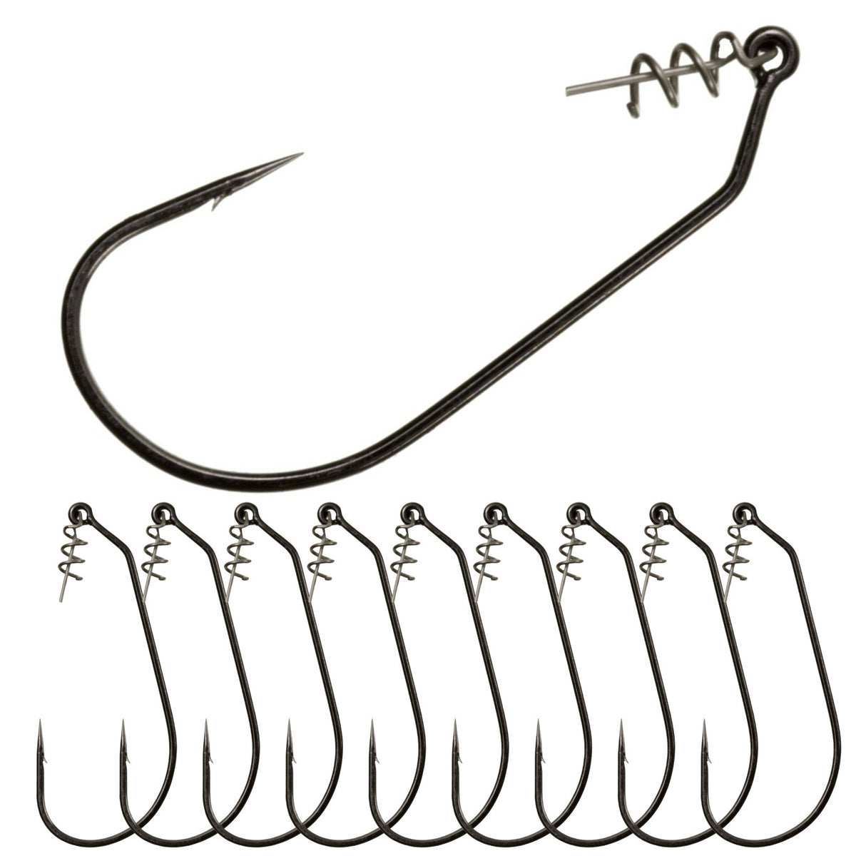 Reaction Tackle Swimbait Hooks 10-Pack Ultra Sharp Weedless Bass Fishing Hooks