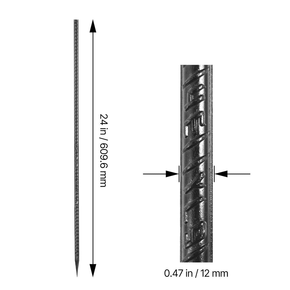 24-Inch Galvanized Steel Rebar Stakes 20 Pack Heavy Duty Ground Anchors