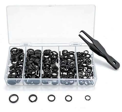 Heavy Duty Stainless Steel Fishing Split Rings Kit - 5 Sizes, 250pcs