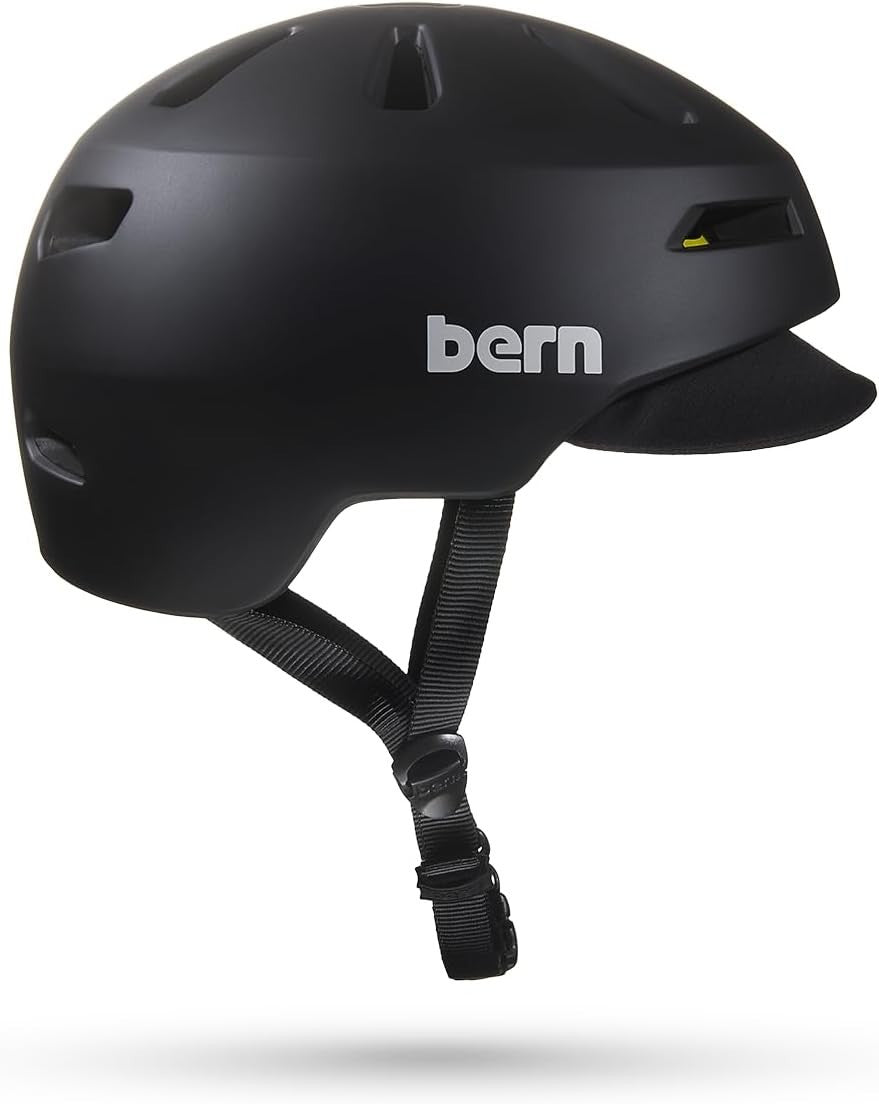 Bern Brentwood 2.0 Bicycle Helmet Medium Matte Black with Vents & Removable Visor