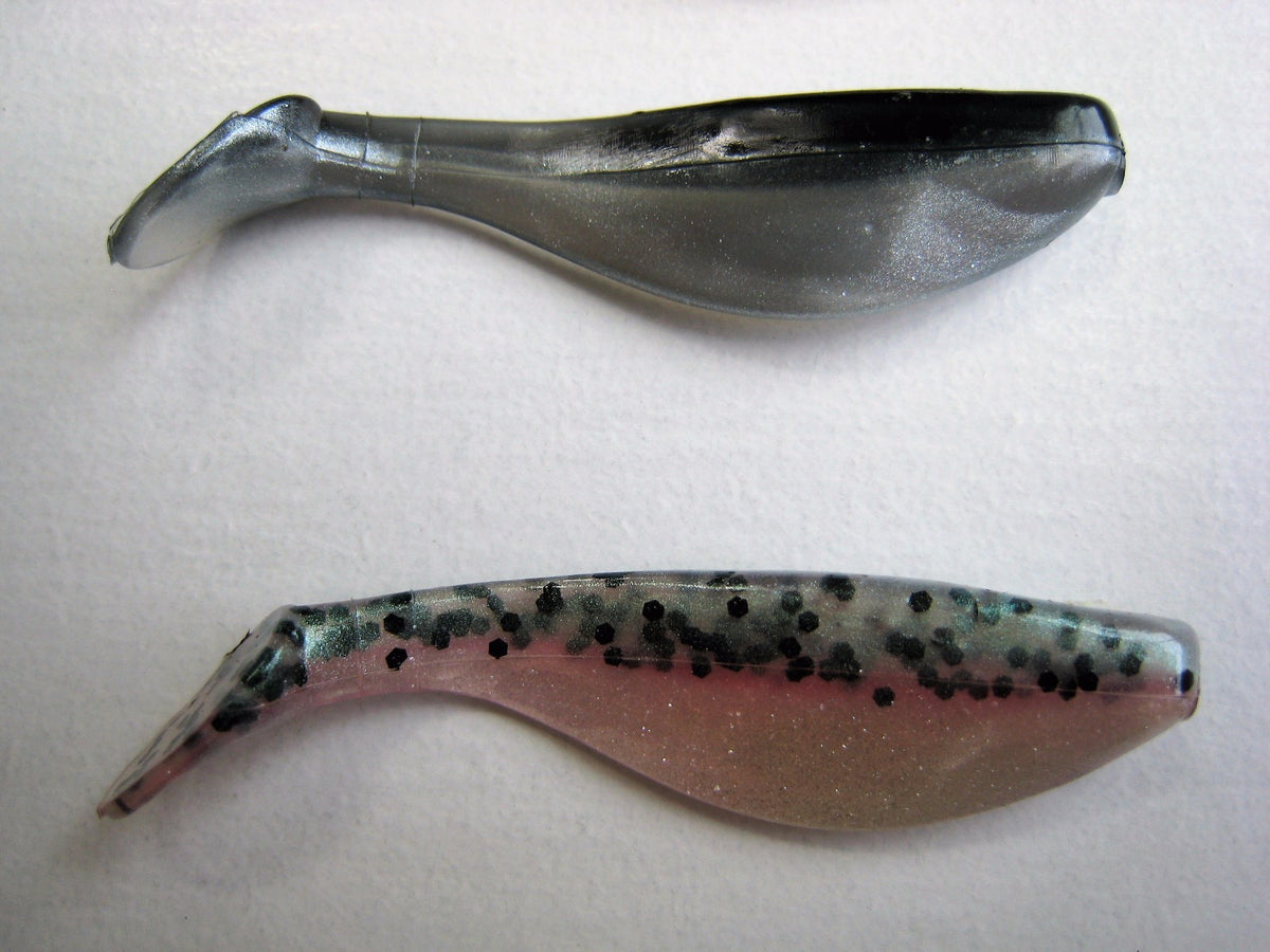 2 Inch Paddle Tail Swimbait Lures - 100 Pack in 5 Colors for Freshwater & Saltwater Fishing