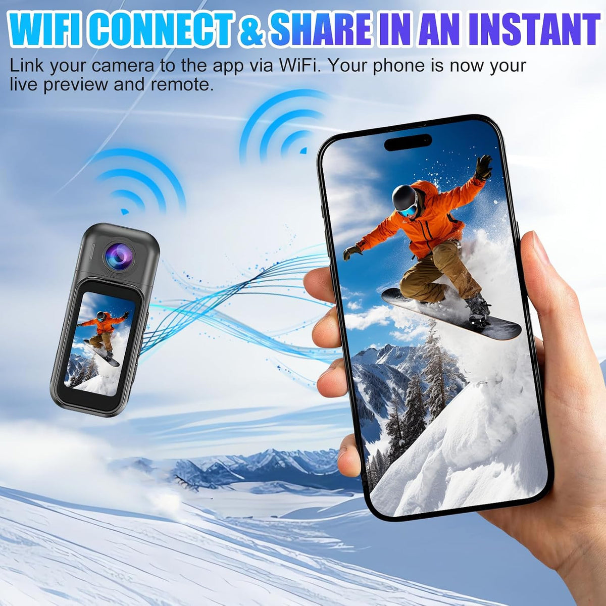 4K HD Action Camera with 1.47" Touch Screen POV Body Cam for Travel & Vlogging