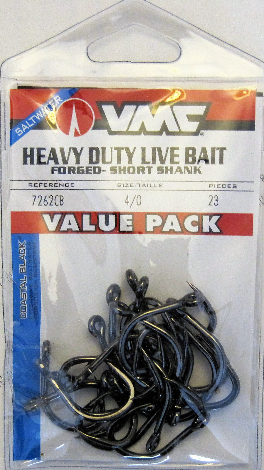 Heavy Duty Live Bait Fish Hooks - Multiple Sizes, Black, 2 Pack