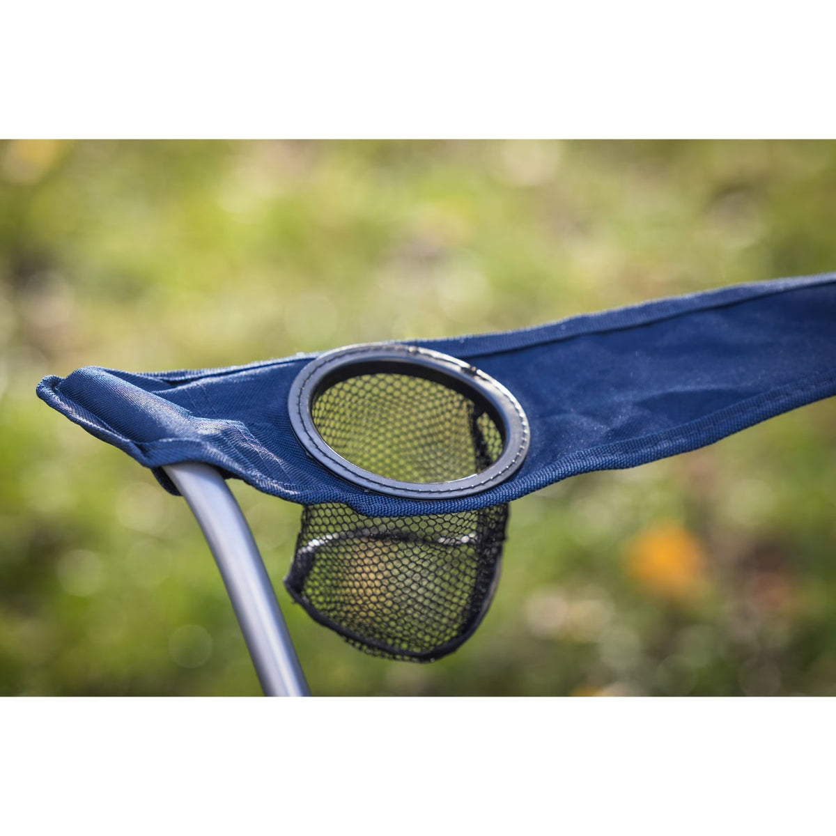 Quad Folding Camping Chair with Cup Holder - Dark Blue, Supports 250 lbs
