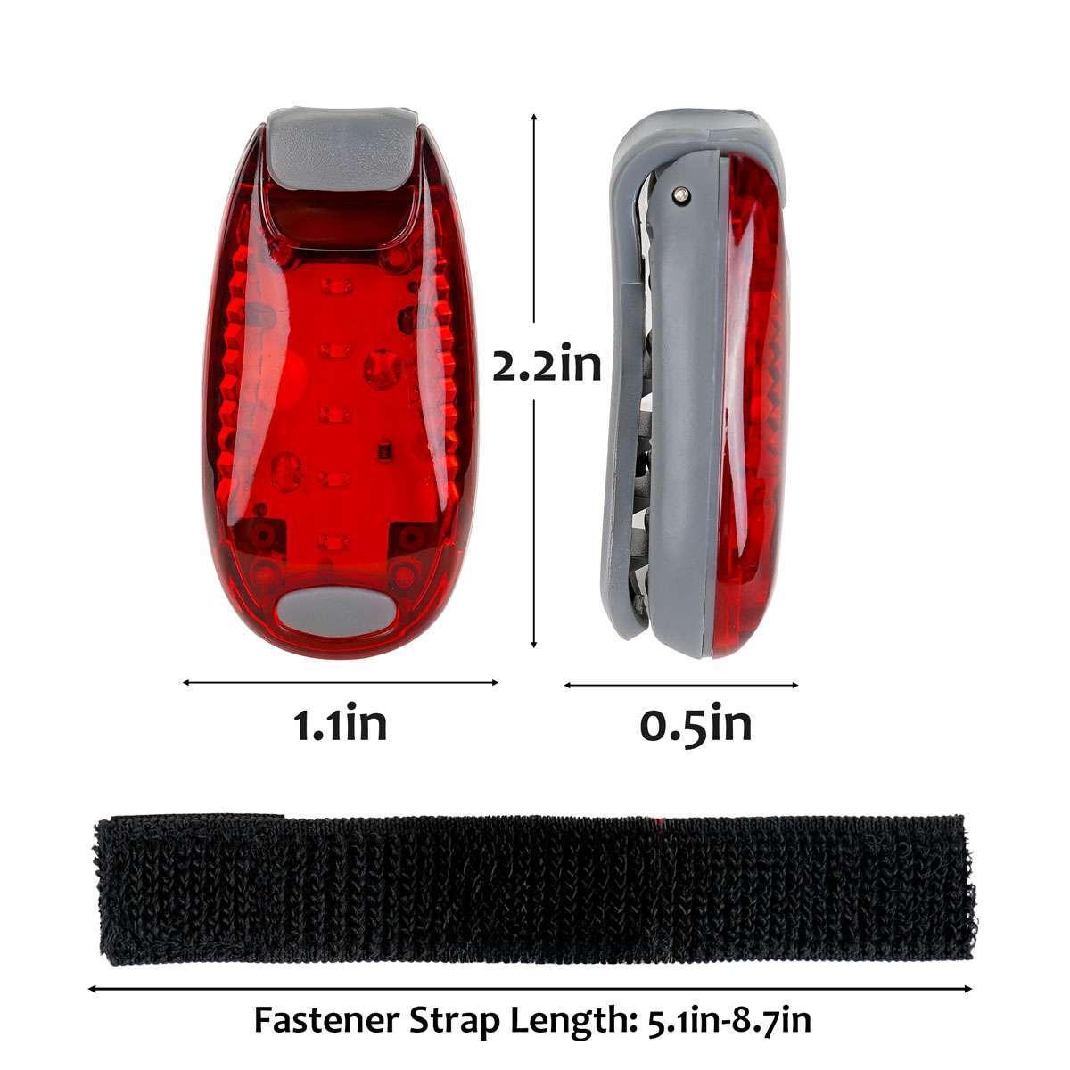 2-Pack LED Safety Clip-On Bicycle Tail Lights - Night Warning Strobe Lamp