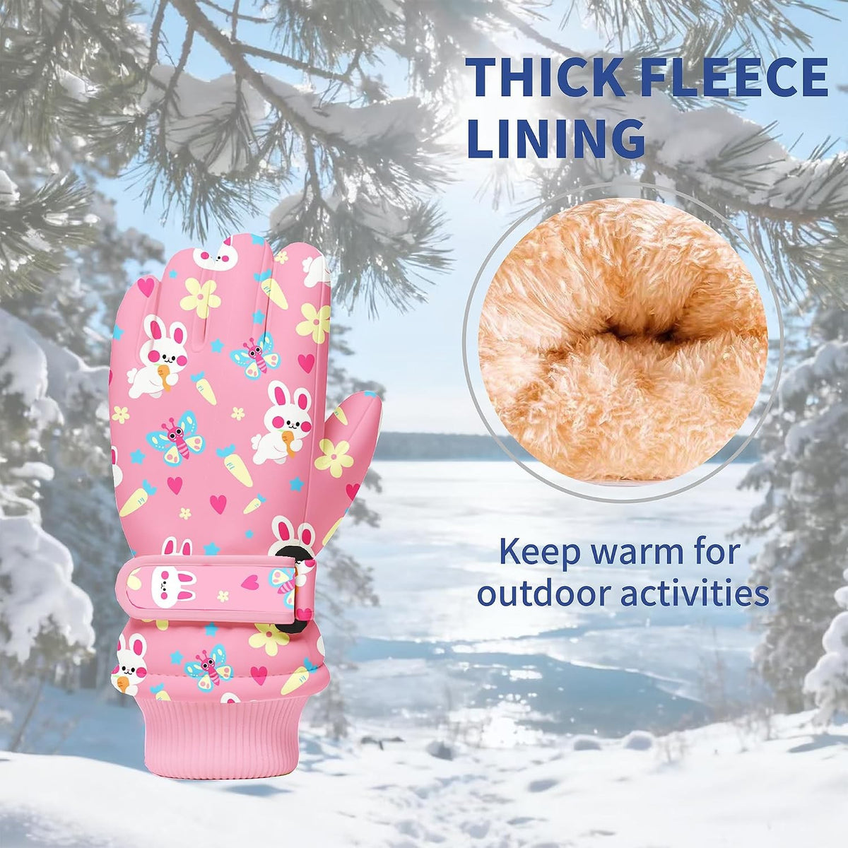 Kids Winter Snow Ski Gloves Waterproof Insulated Outdoor Snowboarding