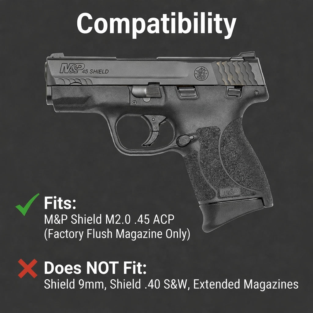 2 Pack Pistol Grip Extension for M&P Shield M2.0 .45 ACP Magazine Base Plate