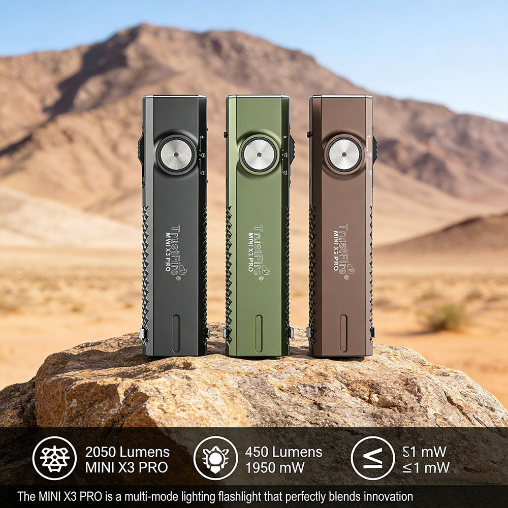 TrustFire 6-in-1 LED Flashlight with UV, Red, Green & White Light - 2050 Lumens
