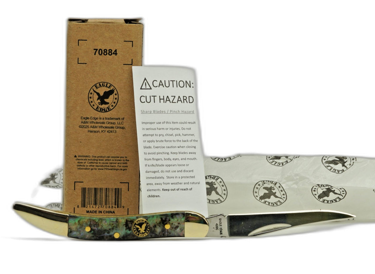 Traditional Pocket Knife with Single Blade - 3in Toothpick Style, Multiple Colors