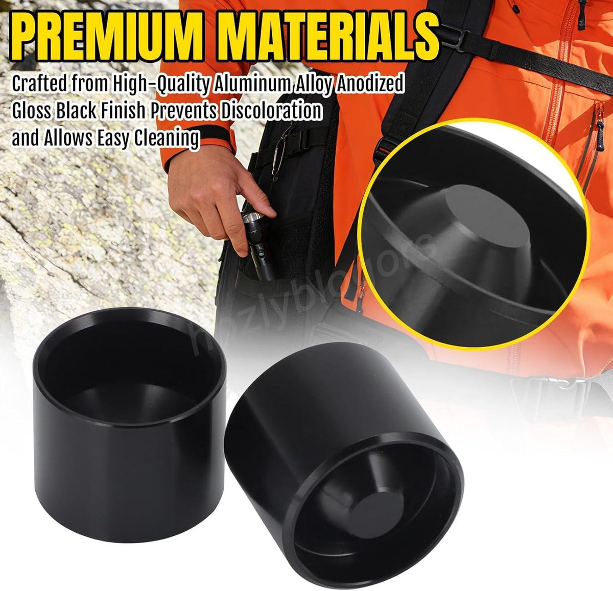 16PCS Aluminum Hidden Storage Cups for Maglite C Cell Flashlights - Non-Freeze Plugs