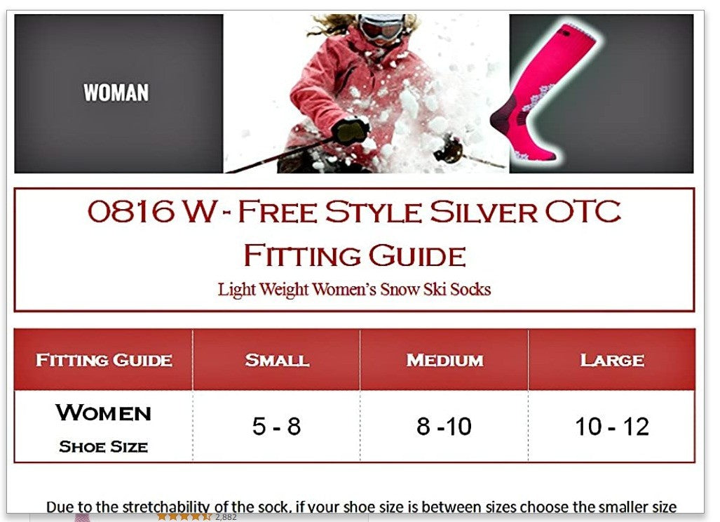 Women's Silver Ski Socks Large 10-12 - Performance Winter Sports Gear