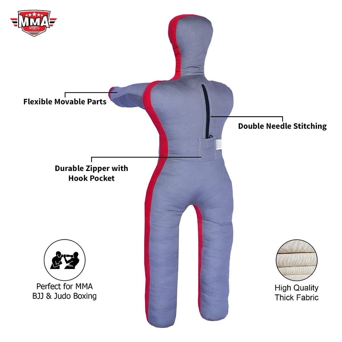Kids 4ft Grappling Dummy for Martial Arts Training - Adjustable Weight & Safe Practice