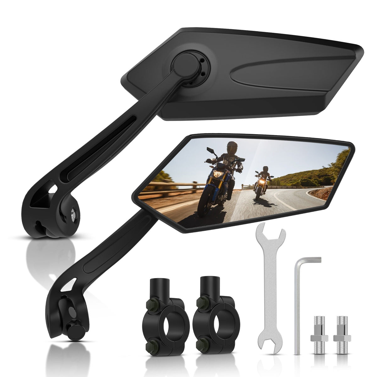 Bike Handlebar Mirror 22-25mm Universal Cycling Rear View Mirror for Mountain & Road Bikes