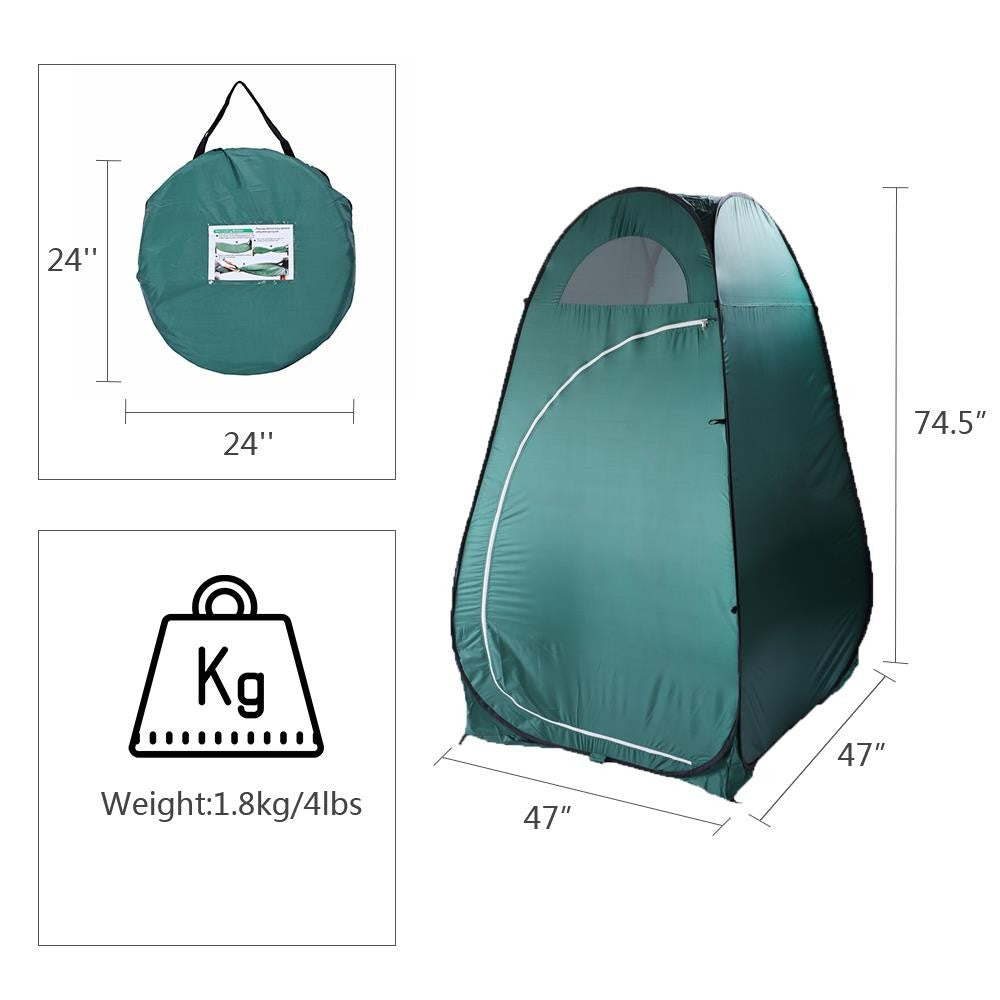 Portable Pop-Up Toilet Shower Tent Changing Room Camping Shelter - 1-2 Person