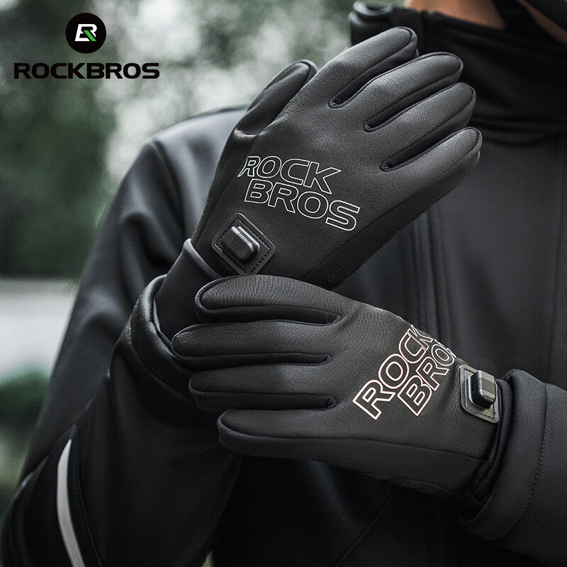Electric Heated Gloves Touchscreen Windproof Winter Gloves for Cycling, Skiing