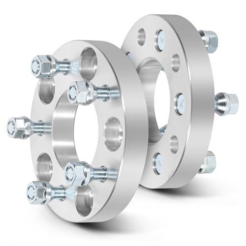 5x5 to 5x4.75 Wheel Adapters - 1 Inch Thickness, Silver, Fits 5 Lug Vehicles