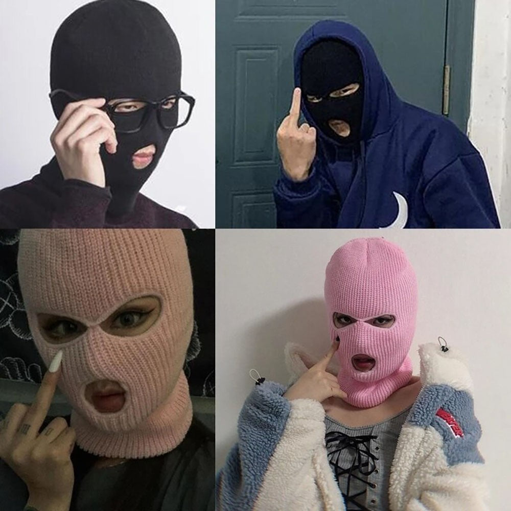 Full Face Ski Mask Winter Balaclava with 3 Holes for Snowboarding & Outdoor Sports