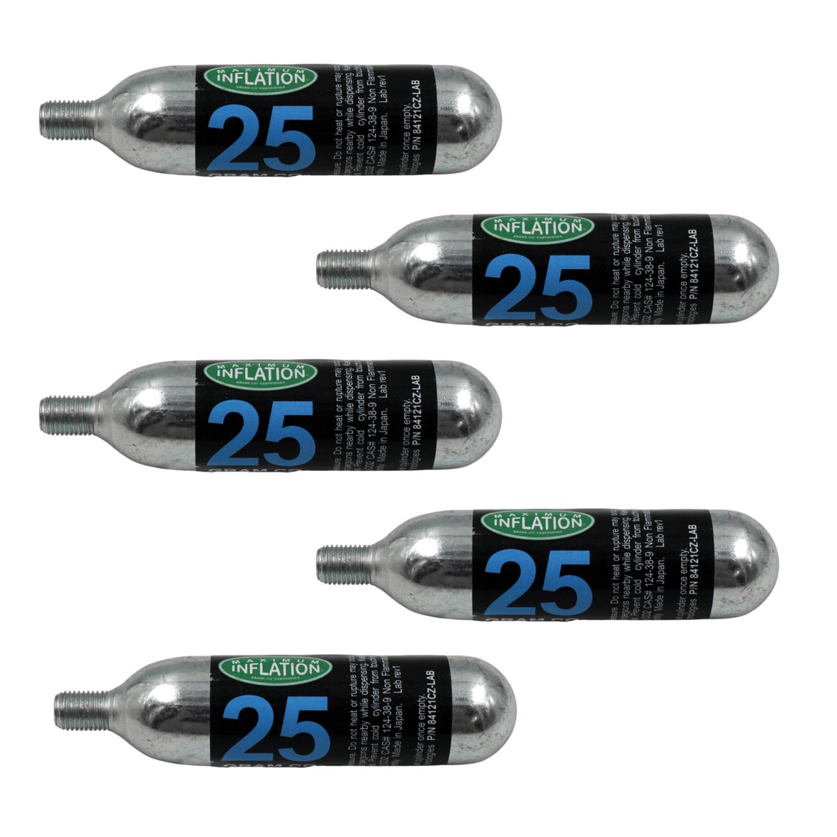CO2 Bike Tire Refill Cartridges 25g Threaded for Cycling Maintenance