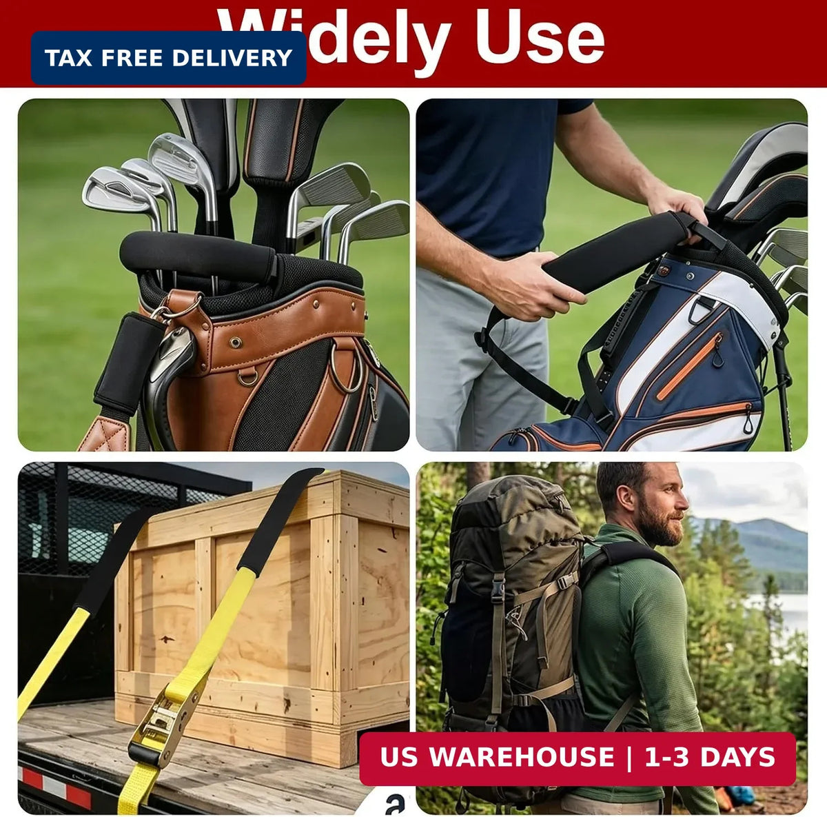 Golf Cart Strap Sleeve Protector - Neoprene Buffer for Golf Bags