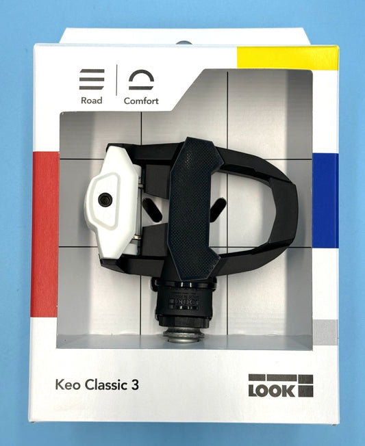 Road Bike Pedals with Cleats - LOOK KEO CLASSIC 3 Black/White