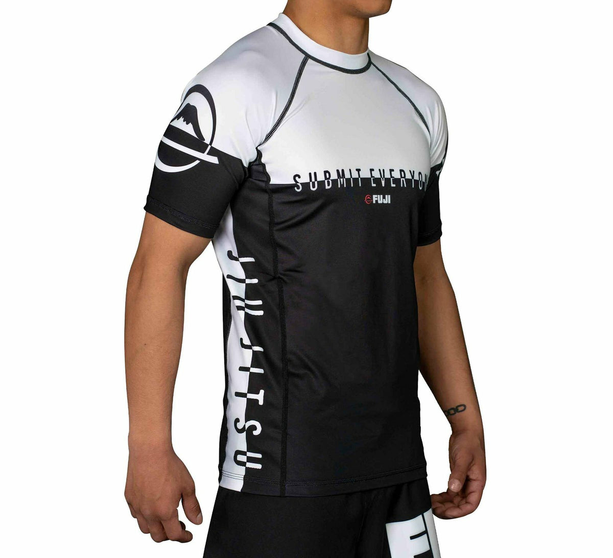 MMA Rashguard Short Sleeve Compression Shirt for BJJ & Jiu Jitsu - White