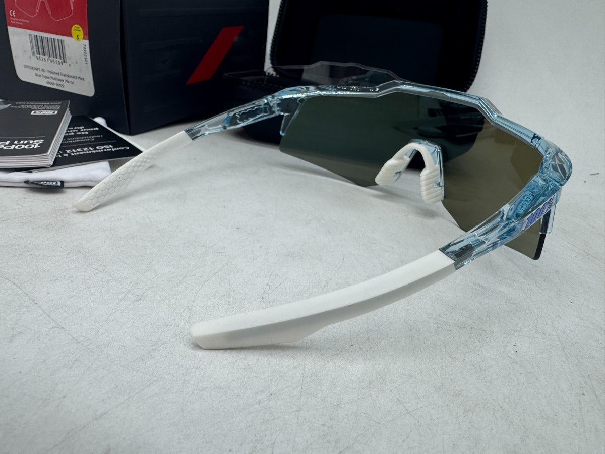 Kids Sport Sunglasses with HD UV Protection - Polished Translucent Mint & Blue Topaz Mirror Lenses