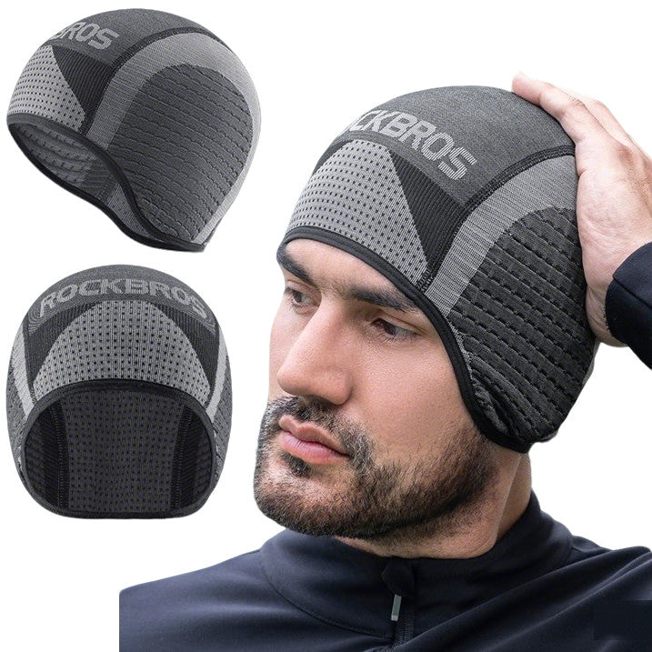 Winter Cycling Skull Cap with Earflaps - Thermal Helmet Liner for Men and Women
