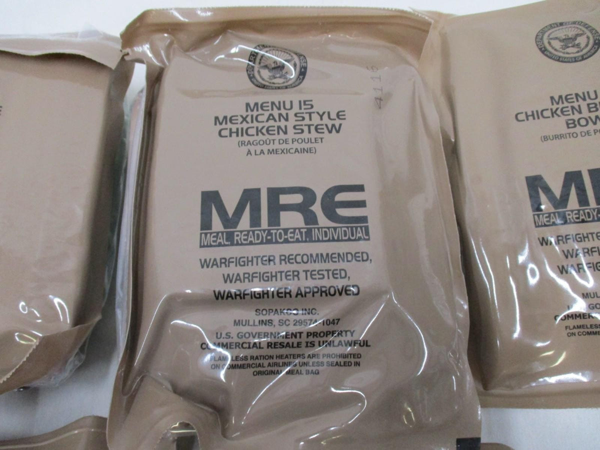 Genuine US Military MRE Meal - Ready-to-Eat, Shelf-Stable, Multiple Flavors