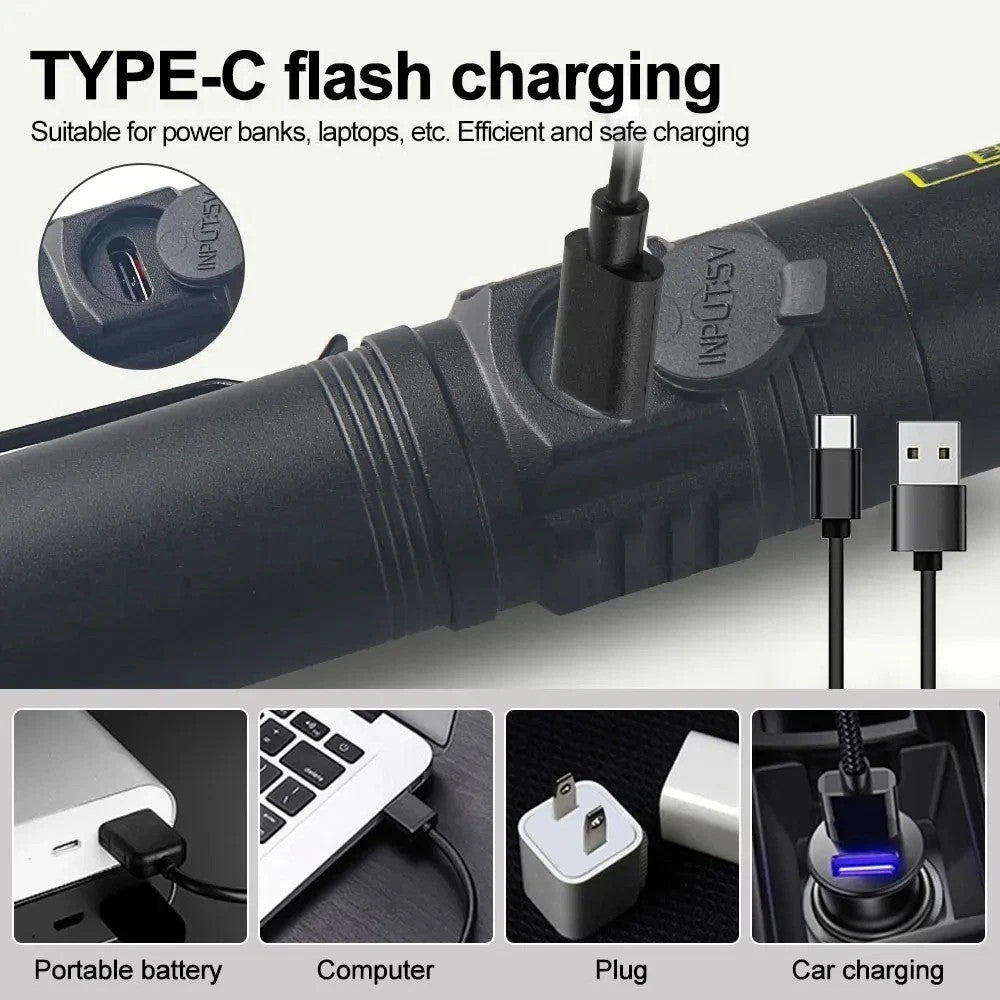 365nm UV Flashlight Blacklight Inspection Torch Rechargeable LED