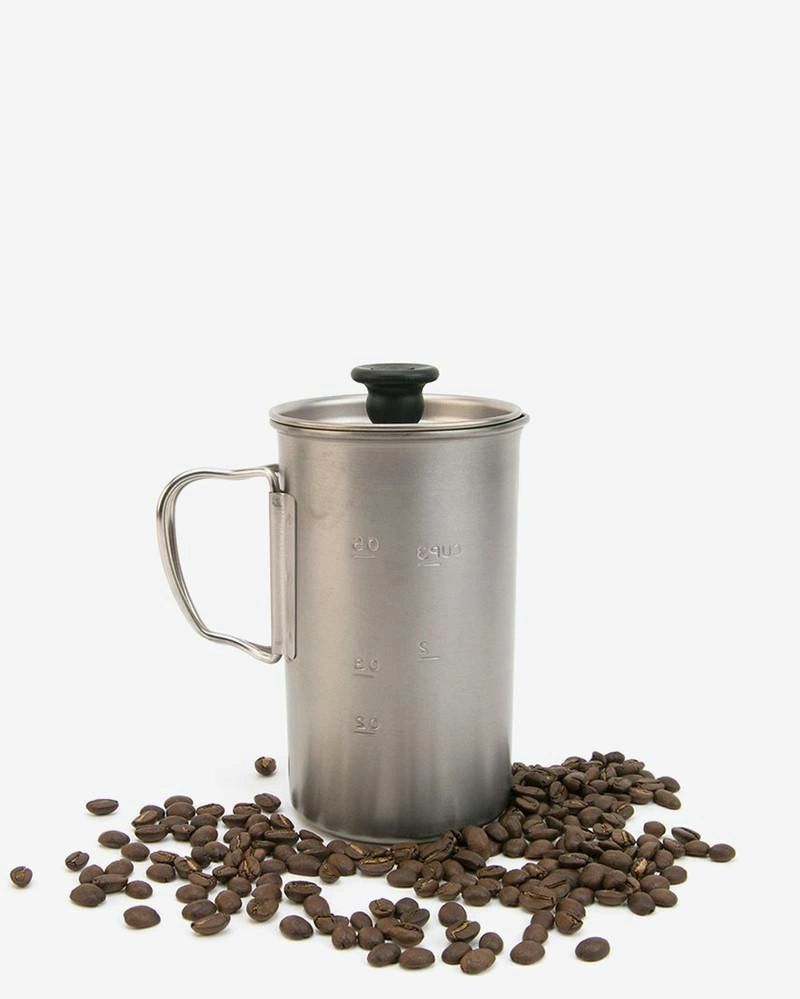 Titanium French Press Coffee Maker - Camping & Travel Coffee Brewer CS-111