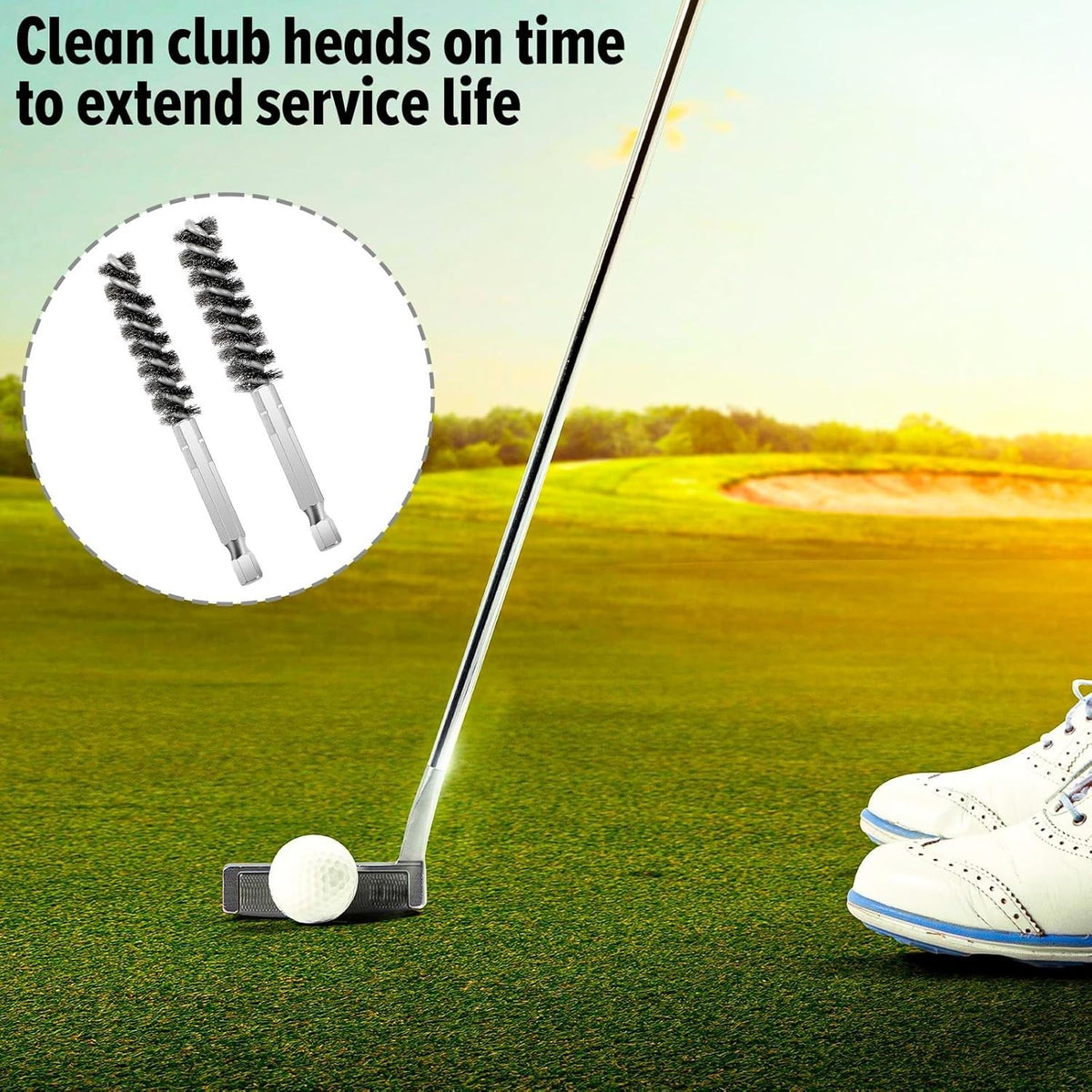 Golf Club Hosel Brush Set - Stainless Steel Wire Cleaning Tools for Drill