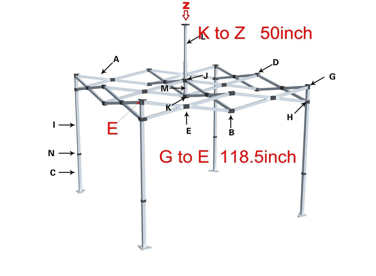 10x10 Replacement Canopy Top Cover for EZ UP & Instant Tents - Water-Resistant UV Block
