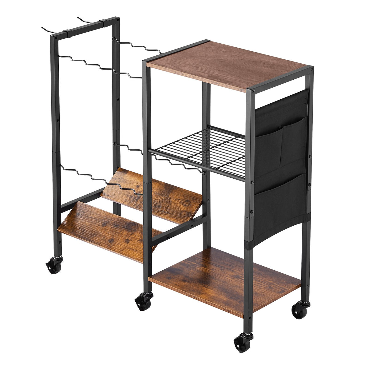 12-Pole Fishing Rod Holder Cart with Wheels for Garage & Storage