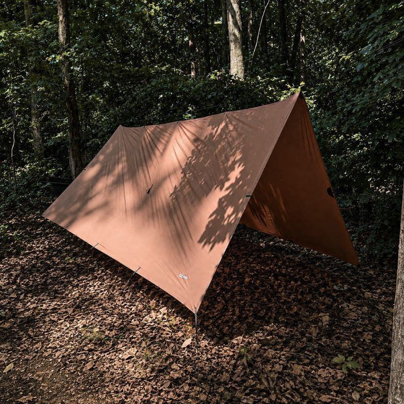 Waterproof Camping Tarp System with Reinforced Tie-Outs - 3x3 M Ripstop Shelter