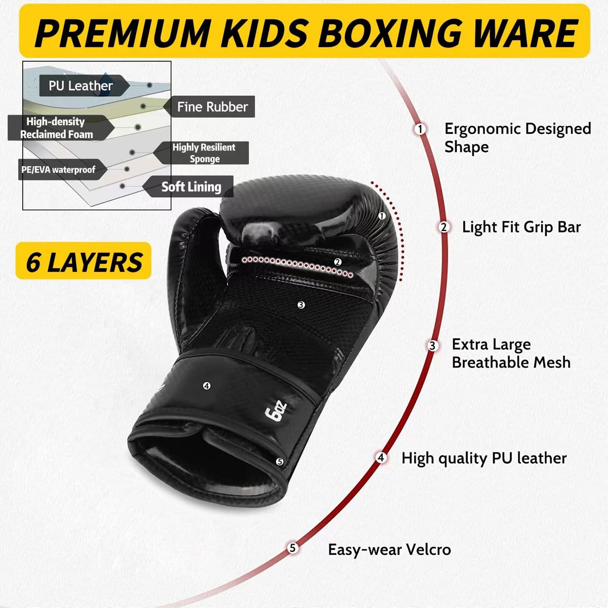 Kids Boxing Gloves for 3-8 Years - Toddler Fight Gloves with Breathable Mesh