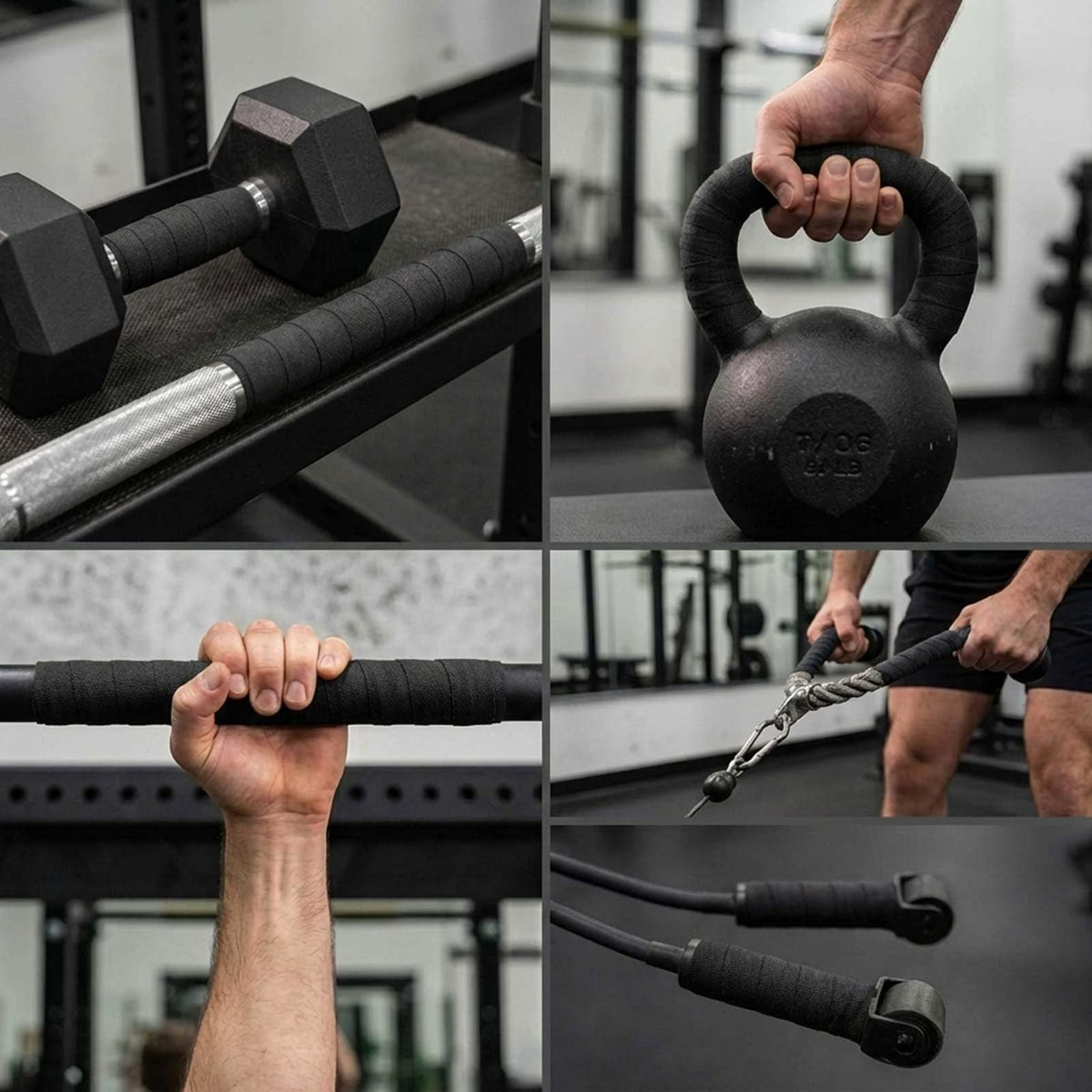 Tactical Grip Tape for Firearms & Sports Equipment - Non-Reflective, No Residue, Black, 2 Rolls