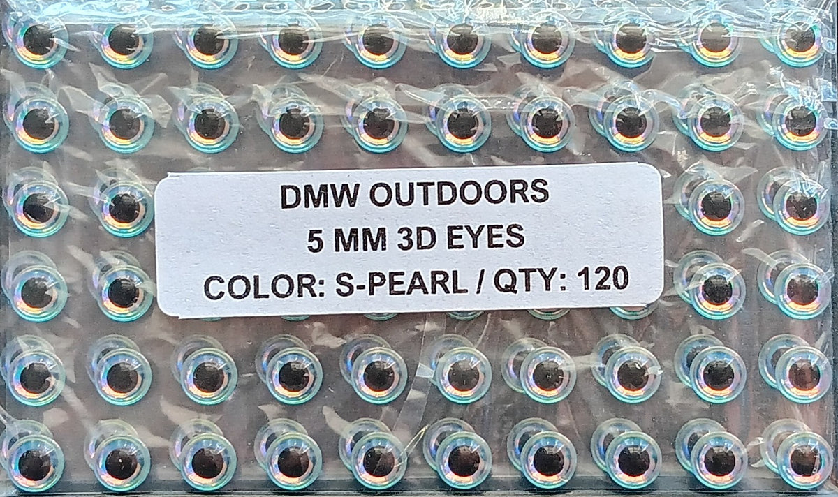 Fish Eyes 5mm - Soft Holographic Lure Eyes for Fly Tying & Crafts, 120 Pack