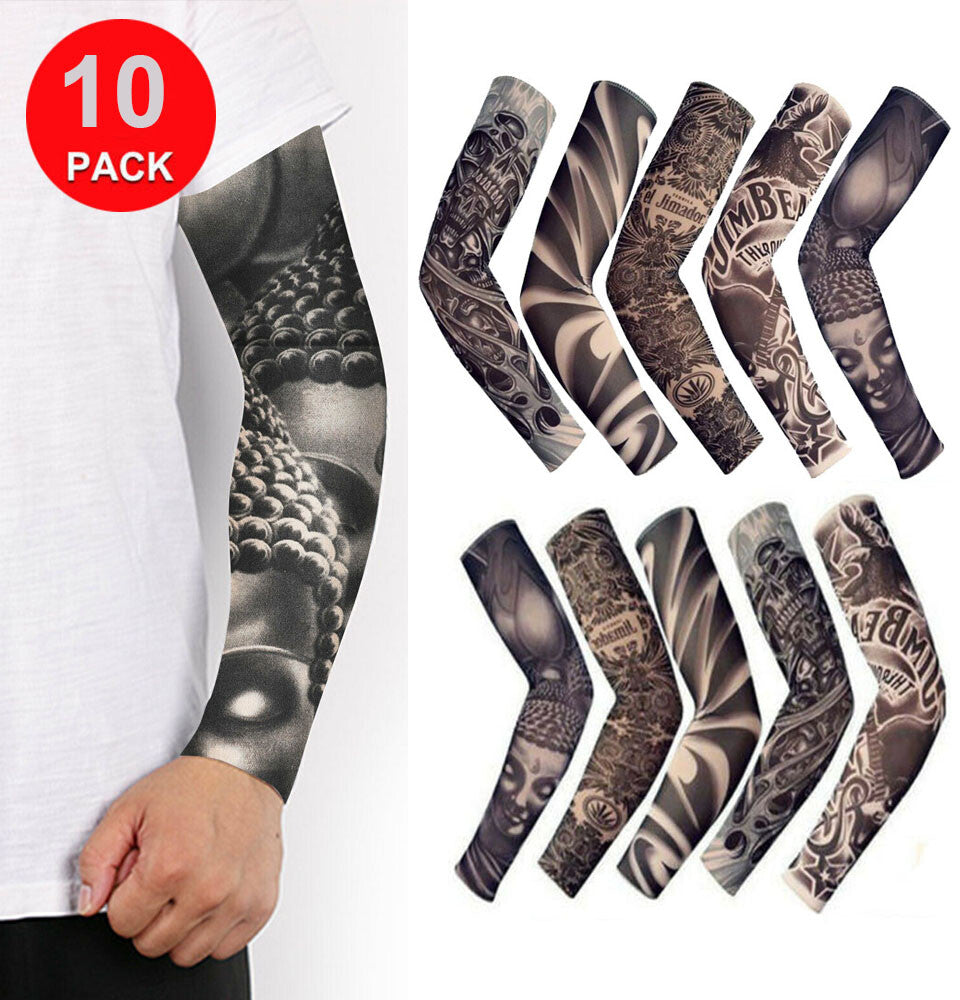 10 Pcs UV Sun Protection Cooling Arm Sleeves for Sports & Outdoor Activities