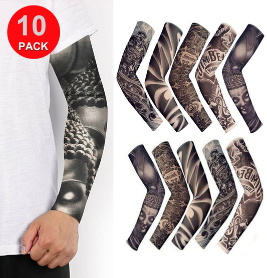 10 Pcs UV Sun Protection Cooling Arm Sleeves for Sports & Outdoor Activities