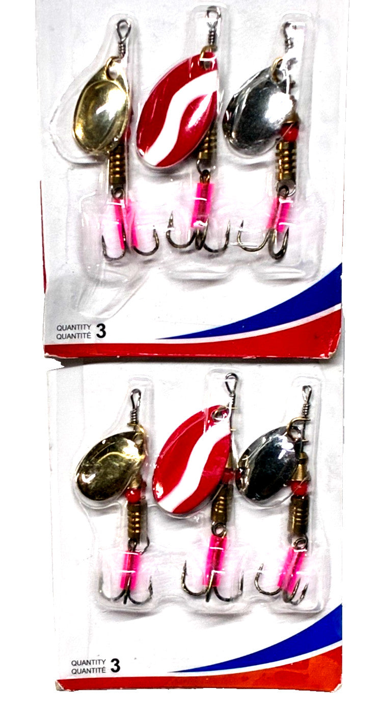 Fishing Spinnerbait Set - Assorted Tri-Spinner Lures for Freshwater & Saltwater Fishing