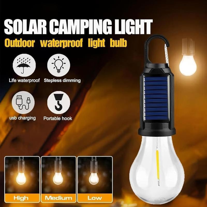 Rechargeable Solar Hanging LED Tent Light Waterproof Camping Lantern