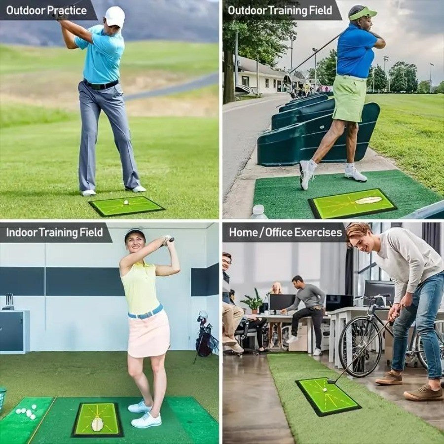 Golf Swing Training Mat with Ball Impact Feedback and Anti-Slip Base