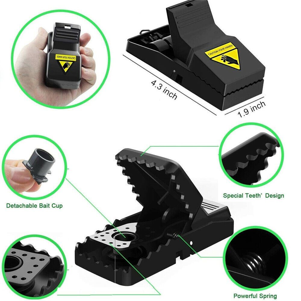 Reusable Mouse Traps 6-Pack Rodent Snap Catcher Killer Indoor Outdoor