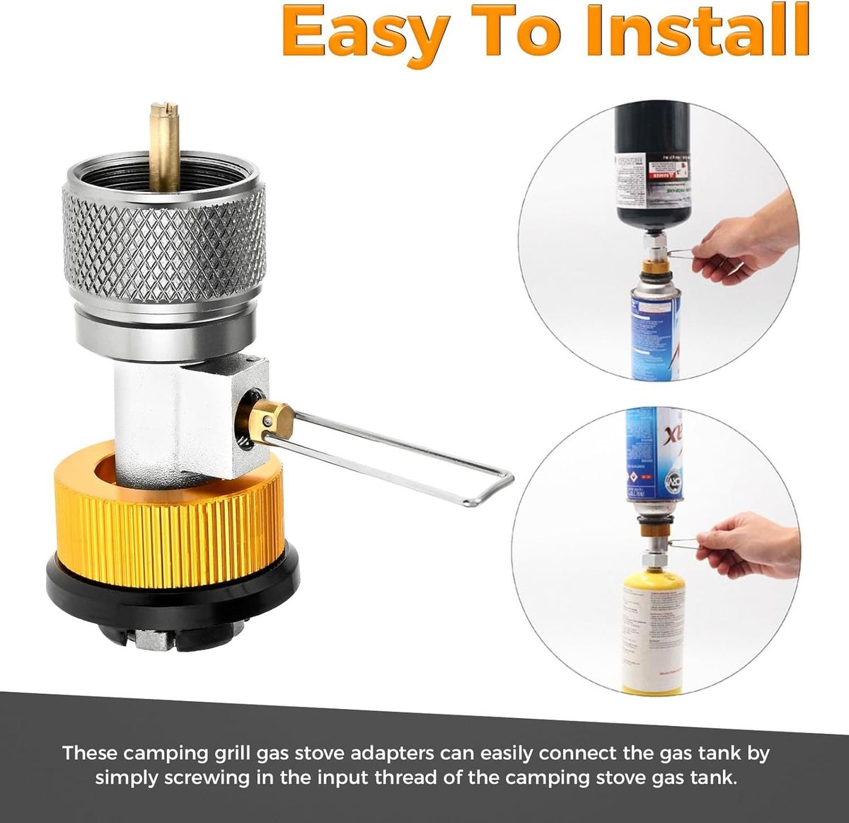 Camping Stove Gas Refill Adapter Set for Propane Isobutane Butane Valve Conversion