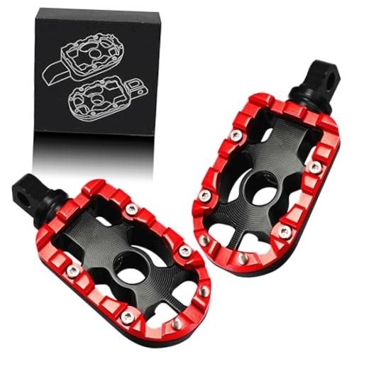 Universal 10mm Motorcycle Foot Pegs for Harley and Bike Passenger Floor Boards - Red